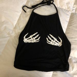 Skeleton crop top